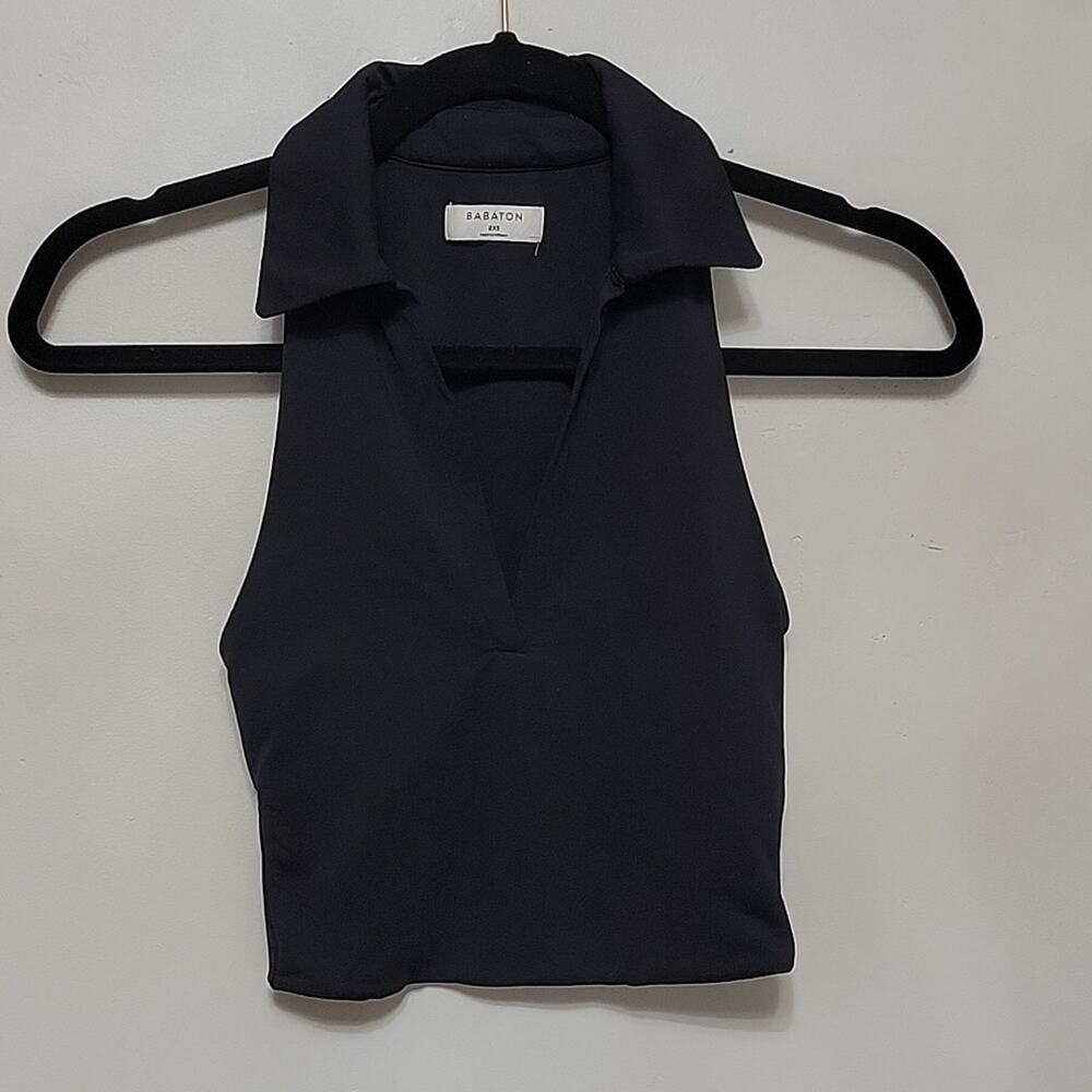Aritzia Babaton Contour Polo Tank in Black Sz 2XS
